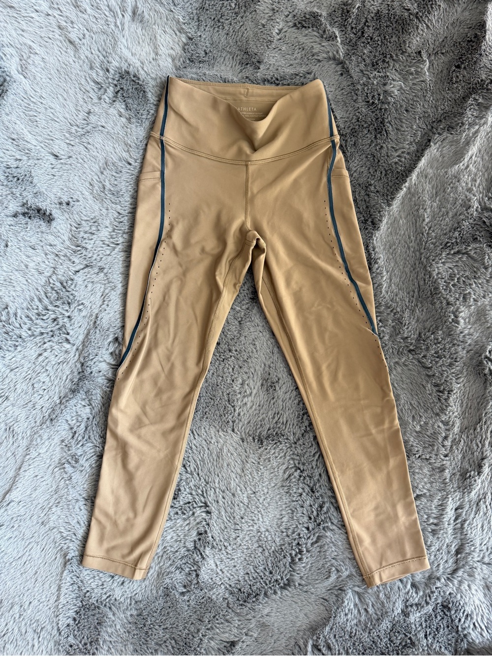 Athleta Interval Stash Tipped Lasercut 7/8 Tight Brown XS
